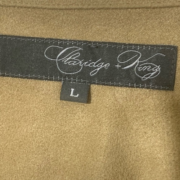 Claridge & King Microsuede Tan Shirt LG - Picture 4 of 7